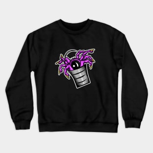 Cartoon Spider In A Bucket Crewneck Sweatshirt